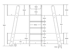 Lit superposés 90 x 190 cm - Blanc et naturel - CORODELA><noscript><img width=