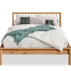 Idimex Lit 140 x 200 avec sommier APOANA en bois massif - Coloris chêne* Lit Simple