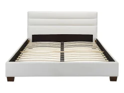 Lit 160 x 200 cm - Simili - Blanc - FAUSTIN><noscript><img width=