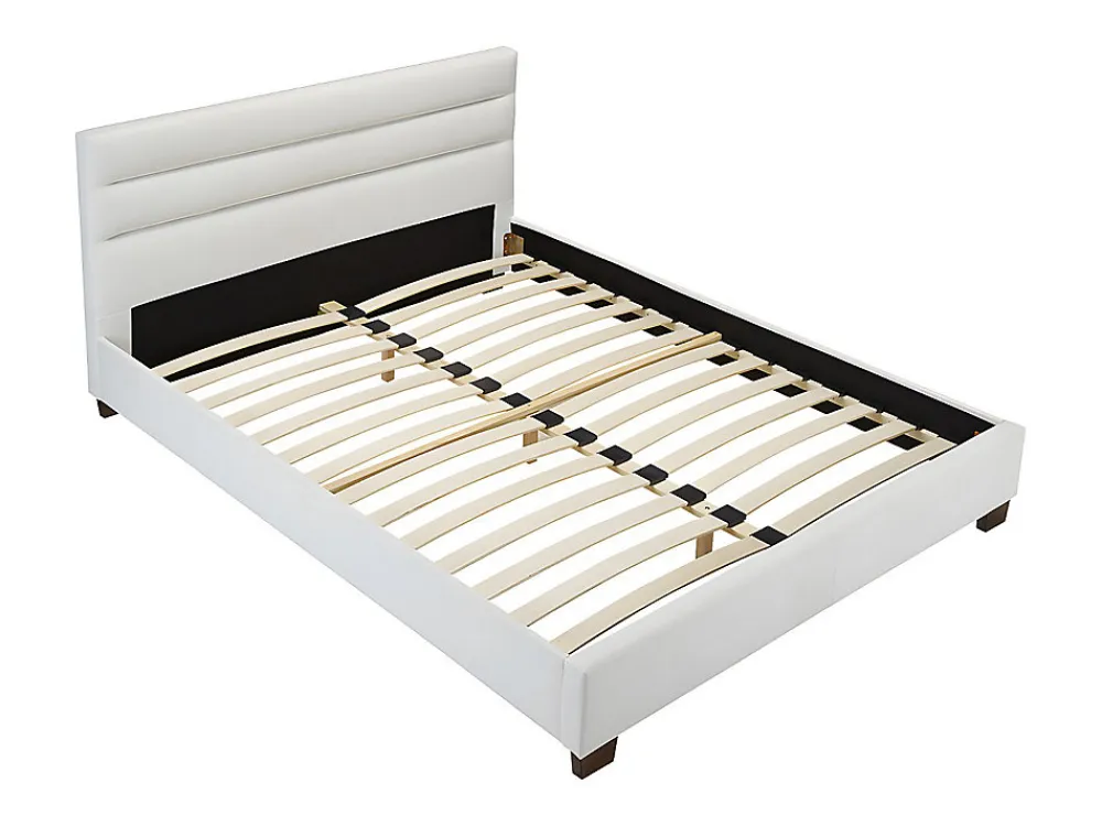 Lit 160 x 200 cm - Simili - Blanc - FAUSTIN>Vente-unique