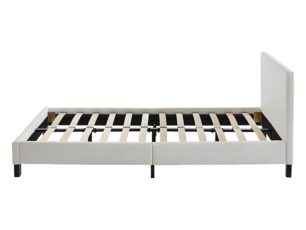 Lit 140 x 190 cm - Simili - Blanc - CORNELIUS II>Vente-unique Sale