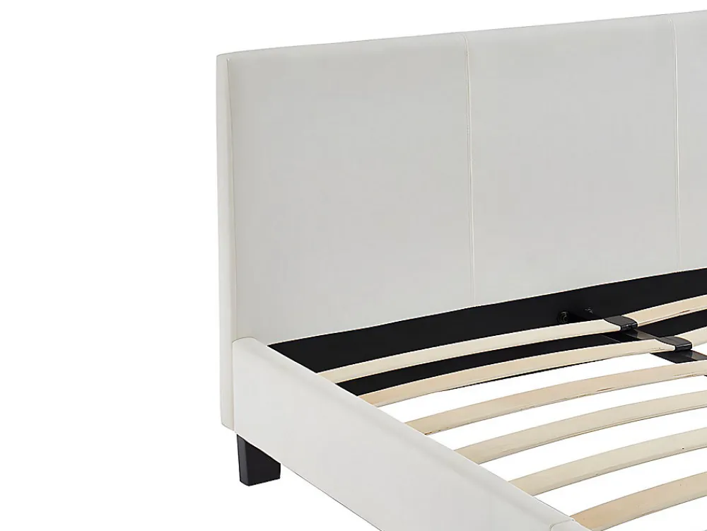 Lit 140 x 190 cm - Simili - Blanc - CORNELIUS II>Vente-unique Sale