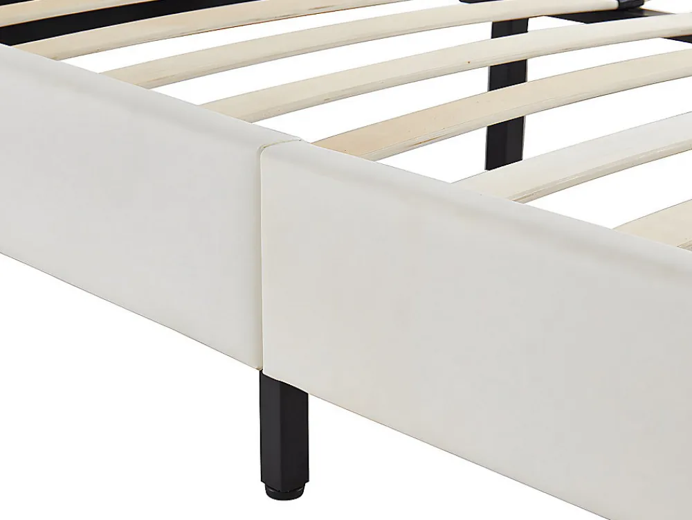 Lit 140 x 190 cm - Simili - Blanc - CORNELIUS II>Vente-unique Sale