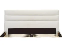 Lit 160 x 200 cm - Simili - Blanc + Matelas - FAUSTIN><noscript><img width=