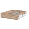 Meubletmoi Lit 160 x 200 cm 3 tiroirs décor chêne naturel et blanc mat - ALBANE* Lit Double