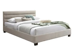 Lit 140 x 190 cm - Tissu - Beige - FAUSTIN>Vente-unique Outlet
