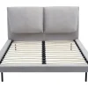 Vente-unique Lit 160 x 200 cm - Velours - Gris - IBEDIA* Lit Double