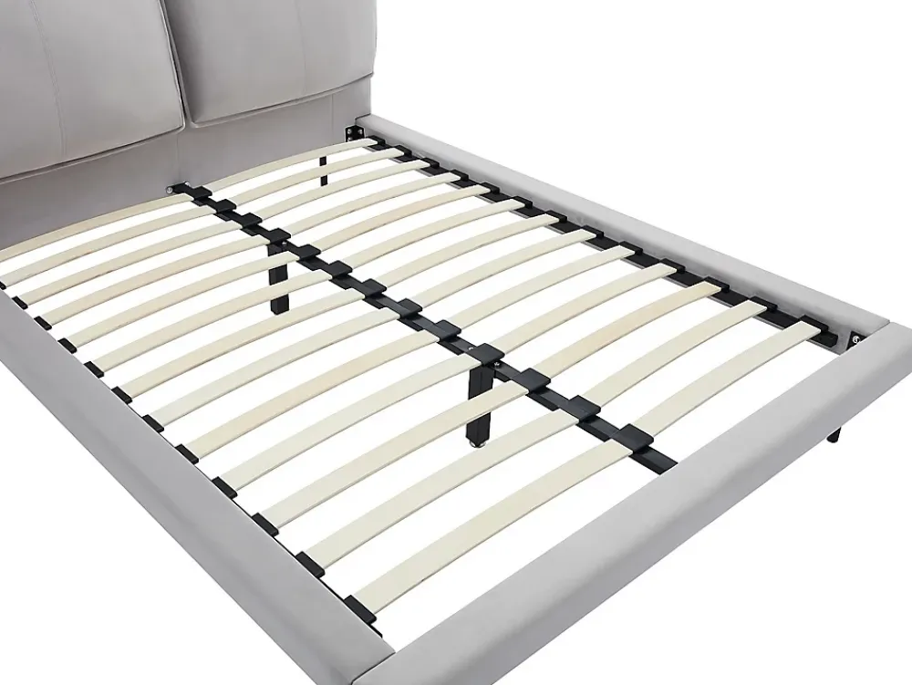Vente-unique Lit 160 x 200 cm - Velours - Gris - IBEDIA* Lit Double