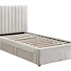 Lit 90 x 190 cm avec 2 tiroirs - Tissu - Beige - SARAH>Vente-unique Sale