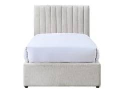 Lit 90 x 190 cm avec 2 tiroirs - Tissu - Beige - SARAH><noscript><img width=