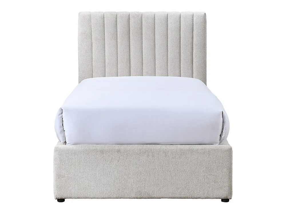 Lit 90 x 190 cm avec 2 tiroirs - Tissu - Beige - SARAH>Vente-unique Sale