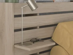 Vente-unique Lit 180 x 200 cm avec 4 tiroirs - Coloris : Naturel + Sommier + Matelas - TENALIA* Lit Avec Rangement
