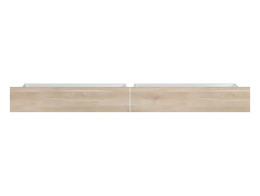 Lit 160 x 200 cm avec 4 tiroirs - Coloris : Naturel + Sommier + Matelas - TENALIA II>Vente-unique Best
