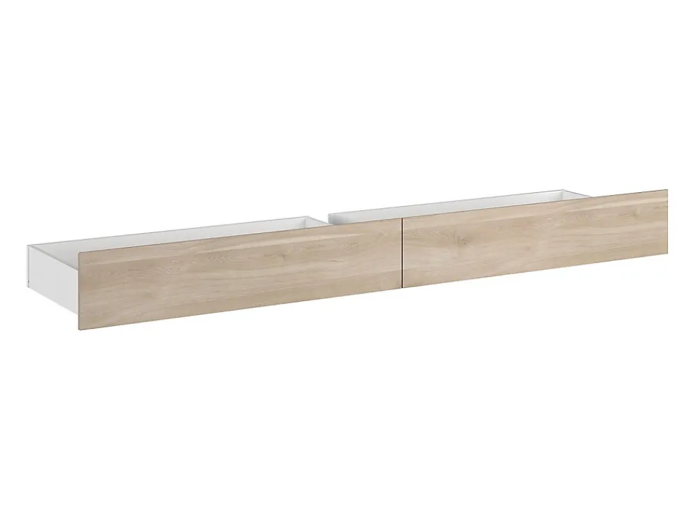 Lit 140 x 190/200 cm avec 4 tiroirs - Coloris : Naturel + Sommier + Matelas - TENALIA II>Vente-unique Best