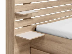 Lit 140 x 190/200 cm avec 4 tiroirs - Coloris : Naturel + Sommier + Matelas - TENALIA II><noscript><img width=