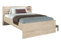 Vente-unique Lit 120 x 190 cm avec rangements - Coloris : Naturel + Sommier - TENALIA* Lit Avec Rangement