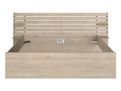 Vente-unique Lit 180 x 200 cm avec rangements - Coloris : Naturel + Sommier - TENALIA* Lit Avec Rangement