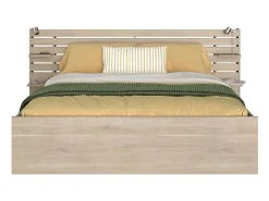 Vente-unique Lit 180 x 200 cm avec rangements - Coloris : Naturel + Sommier - TENALIA* Lit Avec Rangement