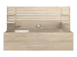 Lit 160 x 200 cm avec rangements - Coloris : Naturel + Sommier + Matelas - TENALIA II><noscript><img width=