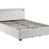 Lit 140 x 190 cm avec rangements - Simili blanc avec LEDs - ALOIS II>Vente-unique