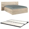 Lit 160 x 200 cm avec rangements - Coloris : Naturel + Sommier - TENALIA II>Vente-unique Hot