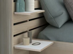 Lit 160 x 200 cm avec rangements - Coloris : Naturel + Sommier - TENALIA II><noscript><img width=