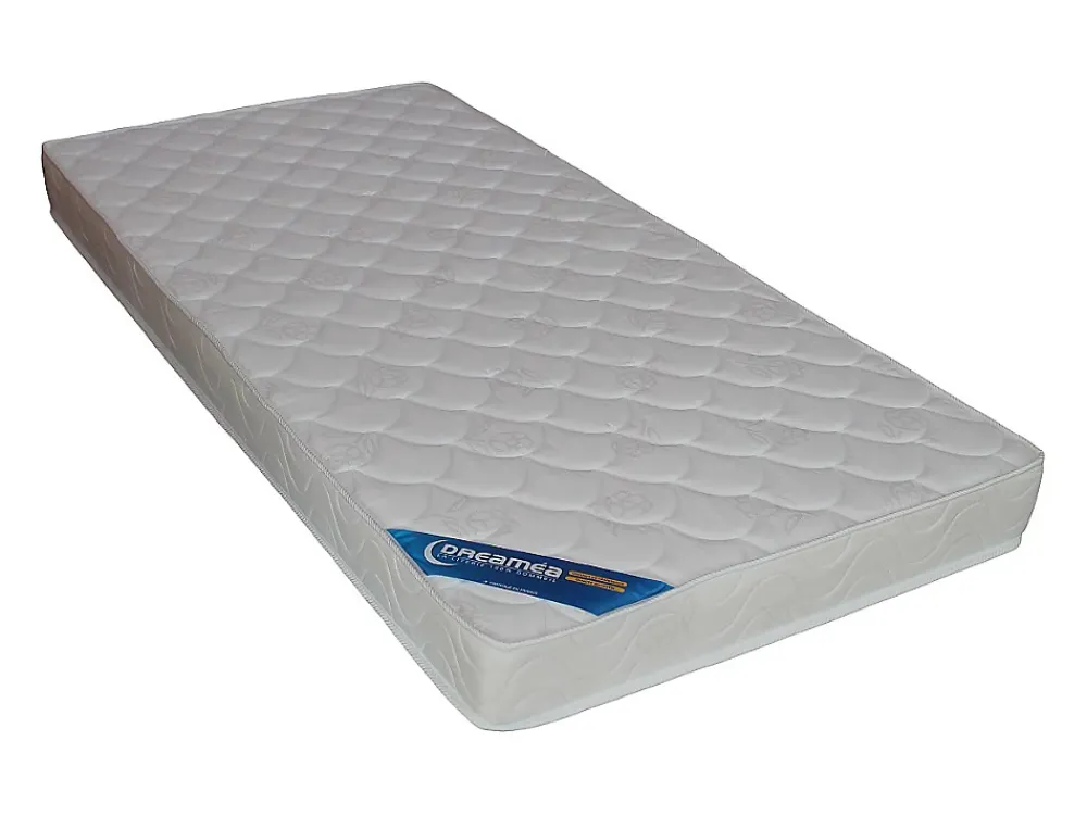 Vente-unique Lit 90 x 190 cm avec rangements - Coloris : Naturel et blanc + Sommier + Matelas - LOSTYA* Lit Avec Rangement