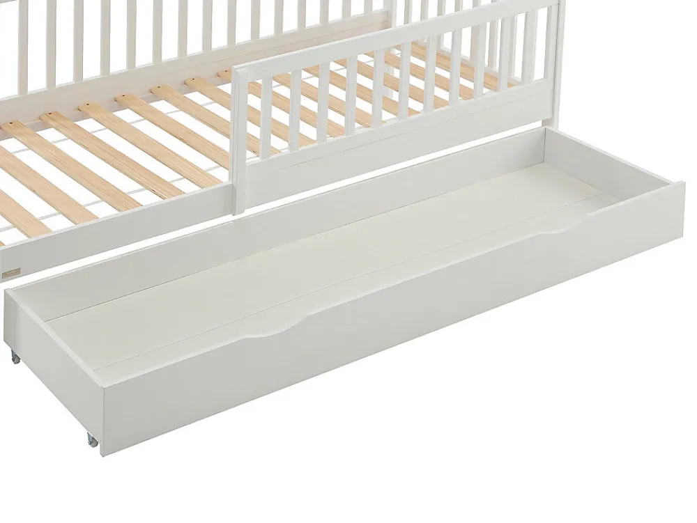 Lit 90 x 190 cm avec tiroir - Pin et MDF - Blanc + Matelas - PROVIATI>Vente-unique Hot