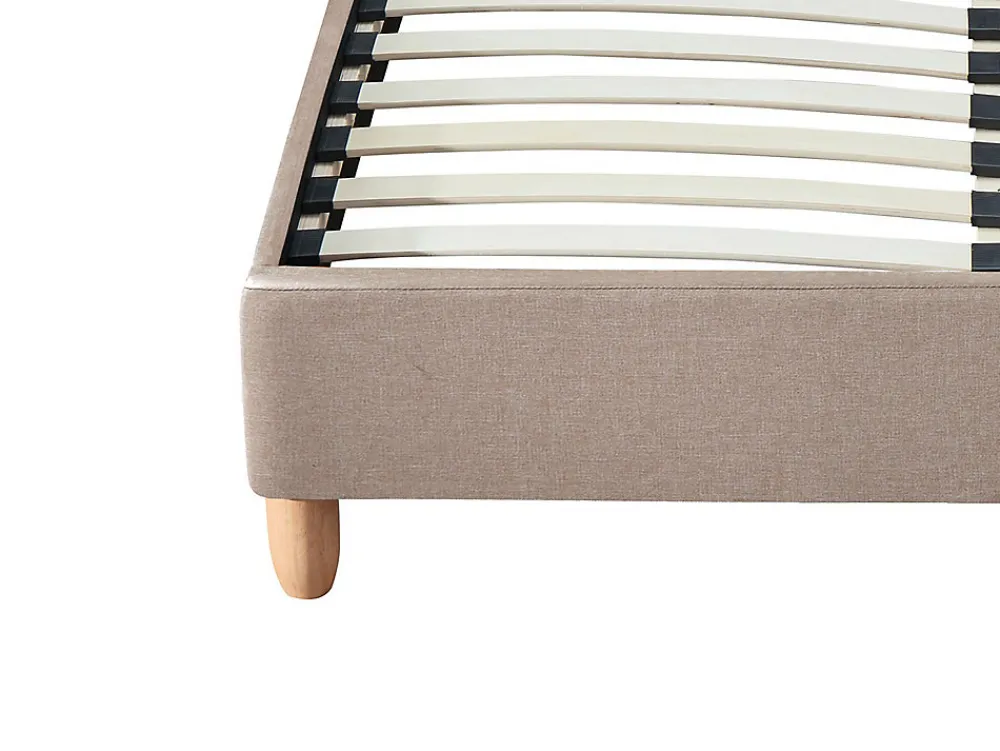 Lit 160 x 200 cm avec tête de lit capitonnée - Tissu - Beige + Matelas - ELIDE>Vente-unique Best
