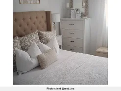 Lit 180 x 200 cm avec tête de lit capitonnée - Tissu - Beige - MASSIMO II><noscript><img width=
