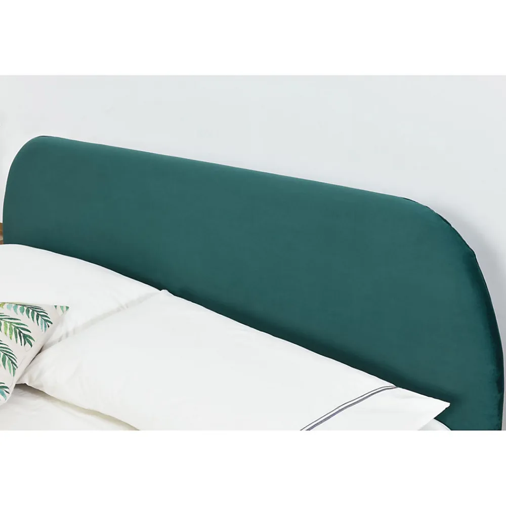 Lit 140 x 190 cm en velours et laiton vert - PHOENIX>Concept Usine Clearance