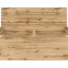 Pegane Lit adule 2 places 160x200 cm ,coloris Chêne wotan - Longueur 204,5 x Profondeur 165 x Hauteur 85,5cm* Lit Coffre