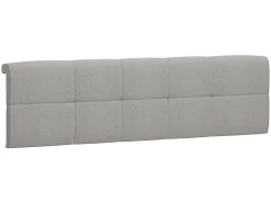 Lit adule 140x200 avec tête de lit capitonnée beige,sommier et rangement, coloris chêne Sonoma - L. 204,5 x P. 149 x H. 95/40,5 cm><noscript><img width=