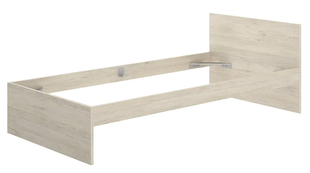 Lit adulte couchage 90X190 coloris naturel - Longueur 194 x Profondeur 95 x Hauteur 67 cm>Pegane Online