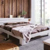 Blackcolors Lit Adulte Double Bois Massif 140x200cm Tête Lit Blanc* Tête De Lit
