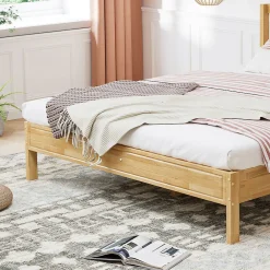 Lit Adulte Double 160x200cm Rotin 15 Lattes Pin Naturel><noscript><img width=