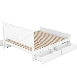 Lit adulte lit 160x200 cm avec 4 tiroirs Single pin blanc><noscript><img width=