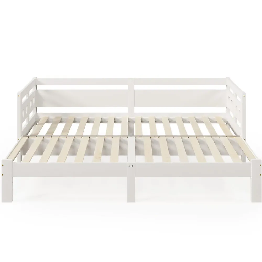 Gutent Lit adulte lit 90x200 cm lit de jour lit évolutif Single pin massif blanc* Lit Simple