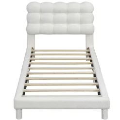 Gutent Lit adulte lit 90x200 cm lit plat lit rembourré Single blanc* Lit Simple