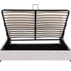 Gutent Lit adulte lit 180x200 cm lit rembourré hydraulique lit sommier à lattes lit de rangement lit double pu blanc* Lit Avec Rangement