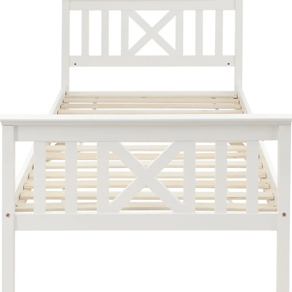 Blackcolors Lit Adulte Simple 90x200cm Bois Blanc* Tête De Lit