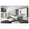 Meublorama Lit adulte 180x200 avec tiroirs intégrés - Collection EOS. Coloris chene clair et blanc* Lit Avec Rangement