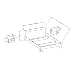 Meublorama Lit adulte 180x200 collection IRINA. Coloris gris clair et gris foncé* Lit Double