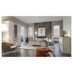 Meublorama Lit adulte 180x200 collection IRINA. Coloris gris clair et gris foncé* Lit Double