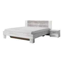 Meublorama Lit adulte 180x200 collection IRINA. Coloris gris clair et gris foncé* Lit Double