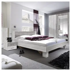 Meublorama Lit adulte 180x200 collection IRINA. Coloris gris clair et gris foncé* Lit Double