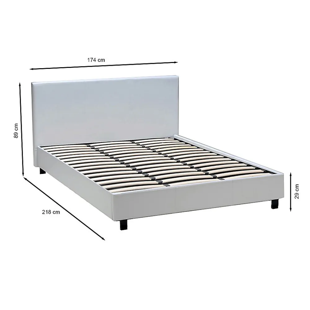 Lit ATLANTA 160x200 + 1 sommier / Blanc>Weber Industries Outlet