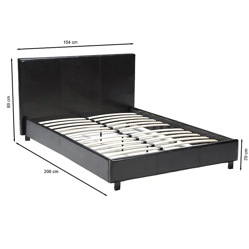 Lit ATLANTA 140x190 + 1 sommier / Noir>Weber Industries Online