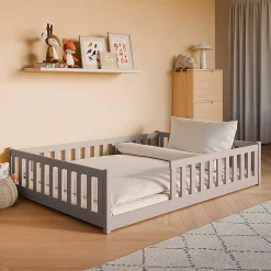 Lit au sol 140x200 sommier inclus Maya Cachemire>Petits-Meubles New