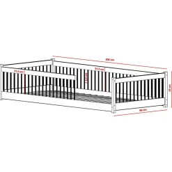Petits-Meubles Lit au sol 90x200 sommier inclus Tamara Bois*Enfant Lit Enfant